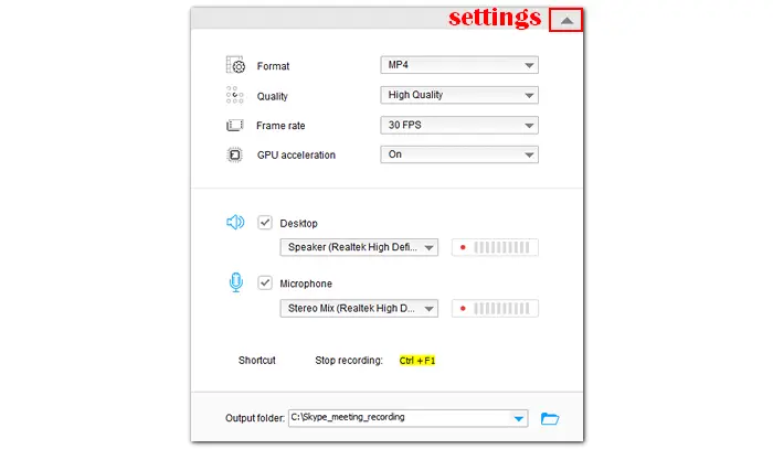 Customize Recording Settings