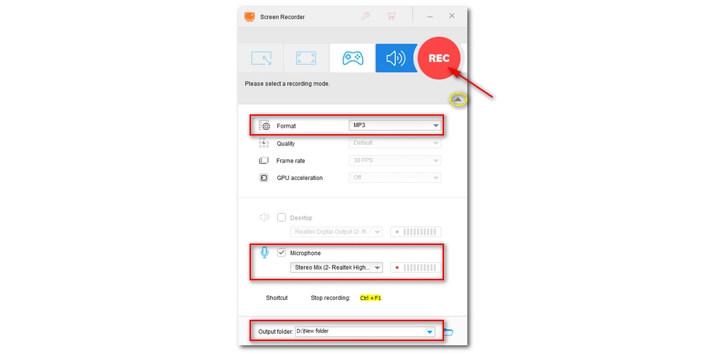 Adjust the Recording Format and Source