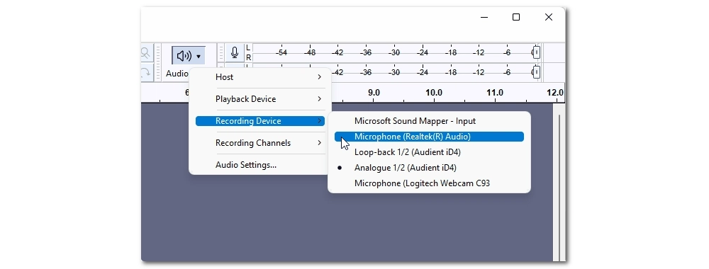 Setup Recording Device