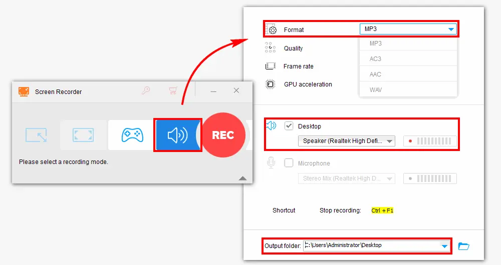 Select Recording Options