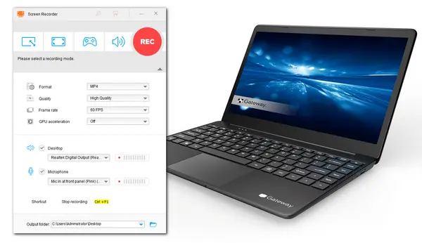 Screen Recorder for Gateway Laptop