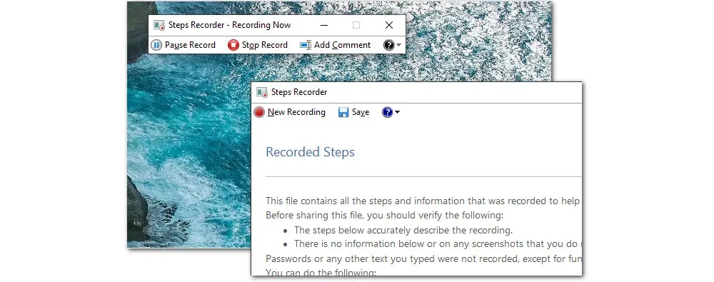 Screen Record with Steps Recorder on Windows 8 and 7