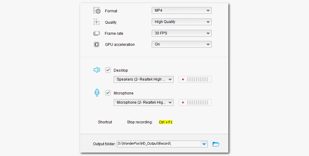 Adjust Recording Settings