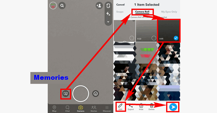How to Put Videos On Snapchat from Camera Roll