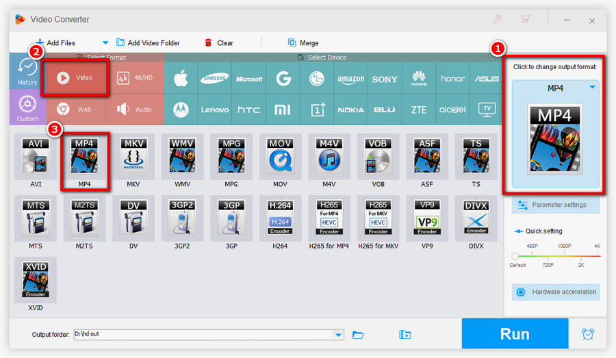 Choose output format