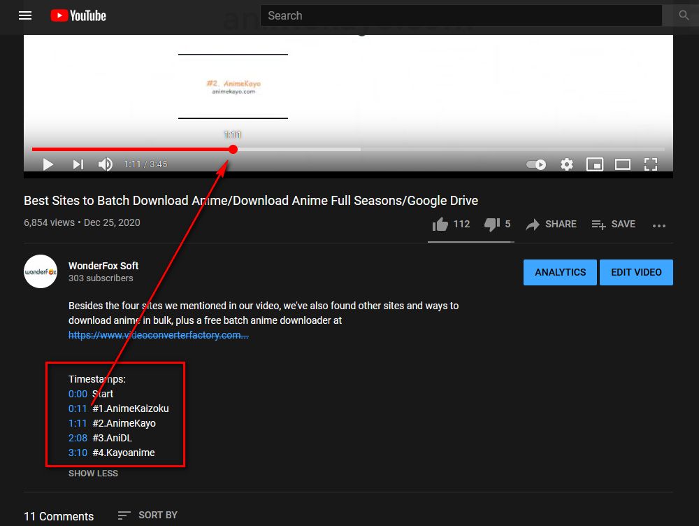 How to Timestamp YouTube Description