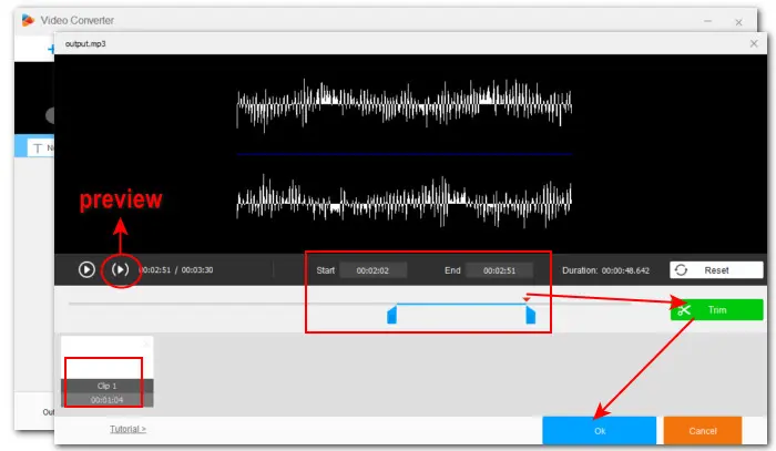 Trimming MP3 Audio Windows 11