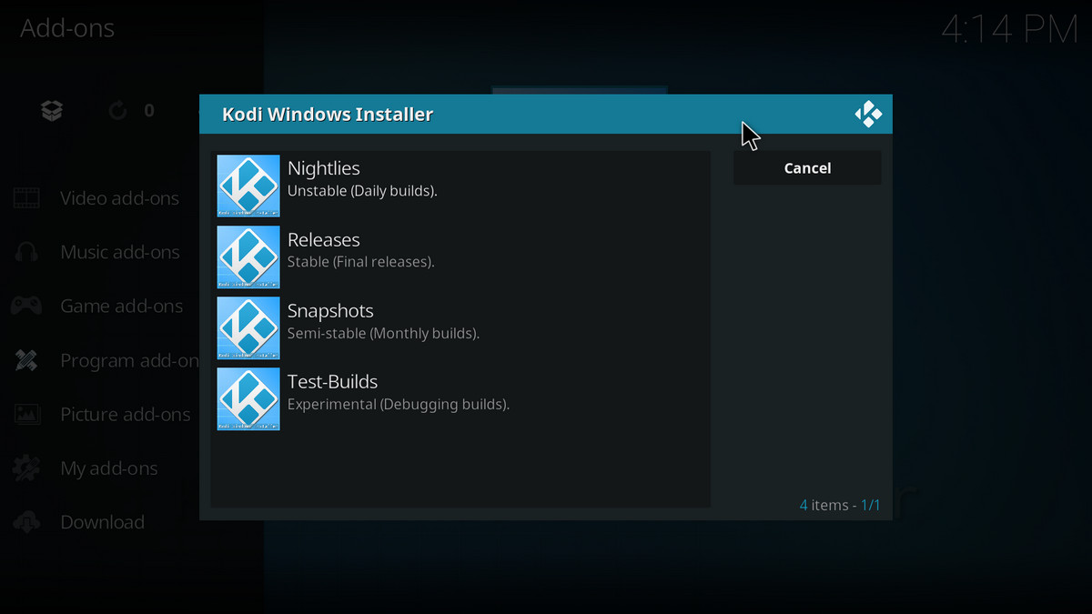 Update Kodi to the latest version using Kodi Windows Installer