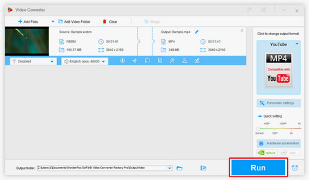 How to Upload 4K to YouTube - Start Conversion