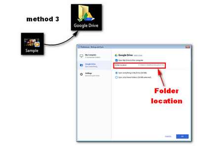 How to add a video to Google Drive through Backup & Sync