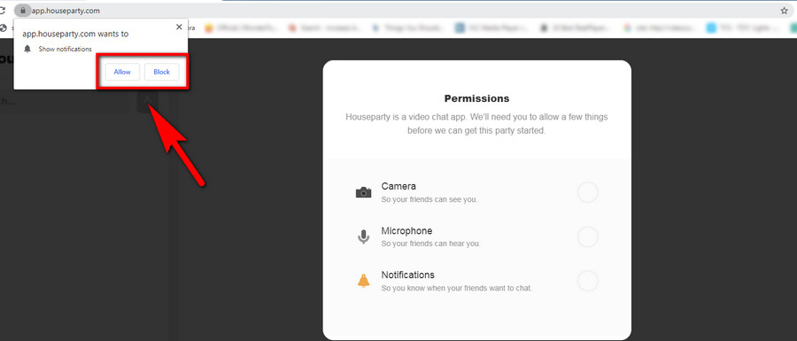 Allow essential permissions for Houseparty