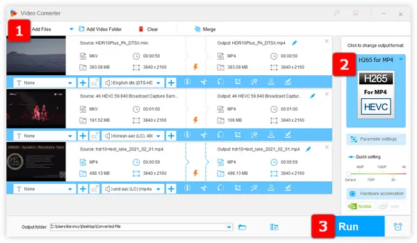 Batch HVC1 to MP4 Converter