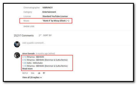 Find Song in YouTube Video by Checking Video Description & Public Comment Below