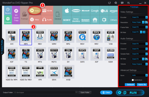  Choose MP4 as Output Format