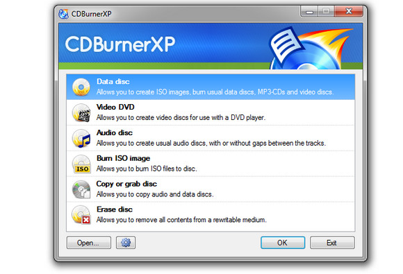 CDBurnerXP - Imgburn alternative Windows 10