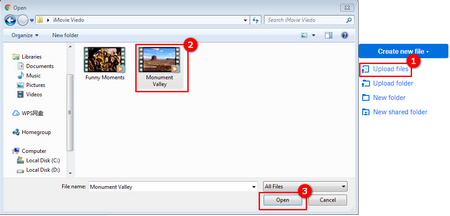 Upload iMovie to Dropbox