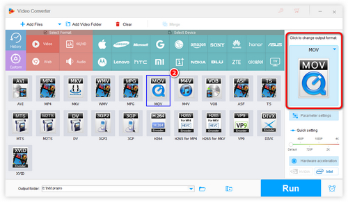 Choose an output format that is supported by iMovie