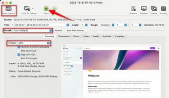 Convert with HandBrake on Mac