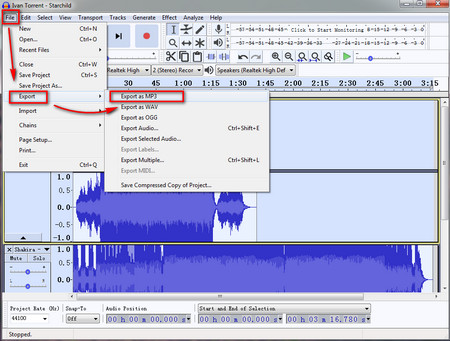 Raising an MP3 Volume with Audacity