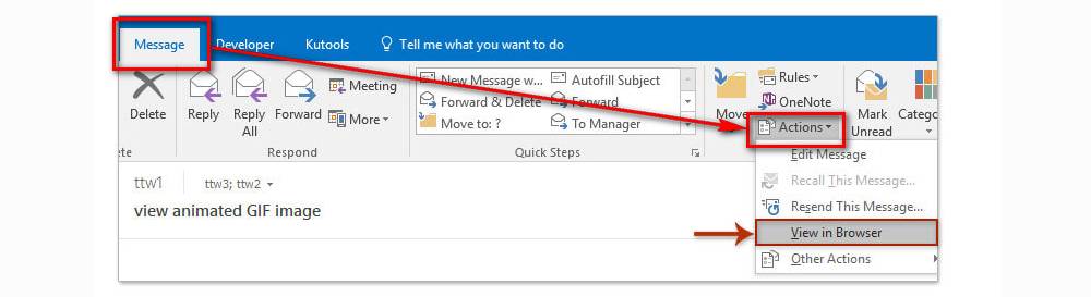 View GIF in Outlook