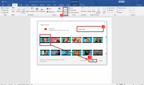 Simple steps to insert online videos into Word