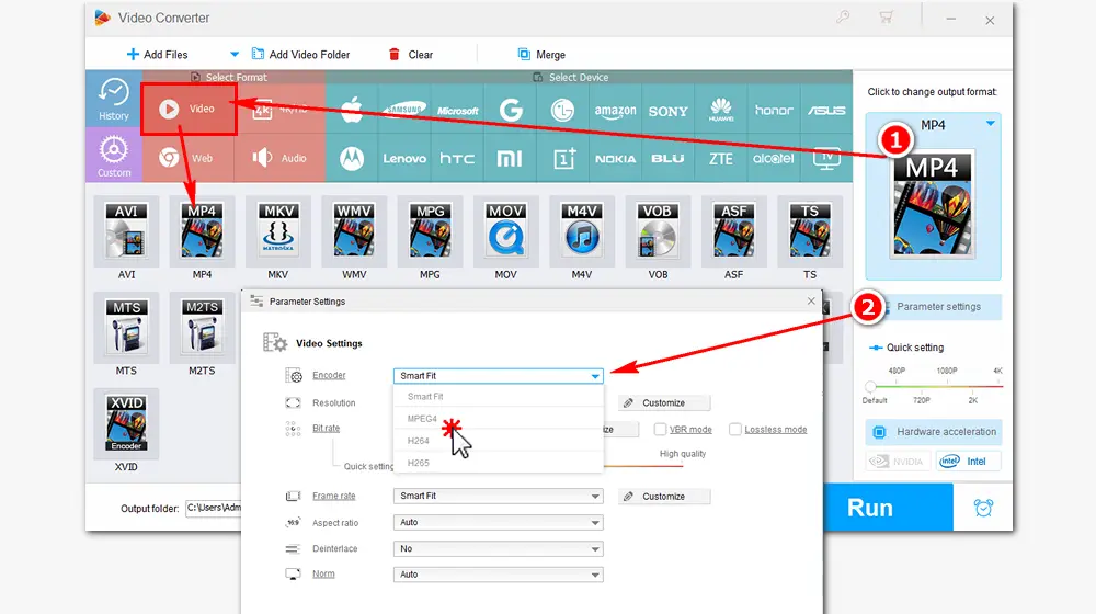 Select Output Format