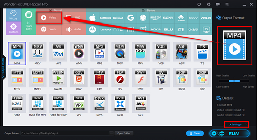 Choose ISO as output format