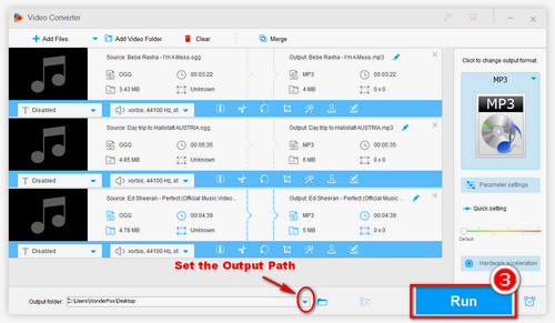 Set the Output Path and Start the Conversion