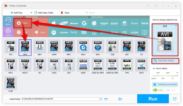 Select MP4 as Export Format