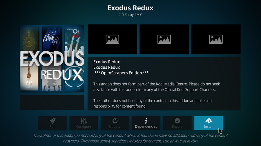 Install Kodi Exodus Redux addon