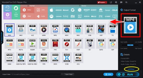 Choose a Video Format under the Video Tab