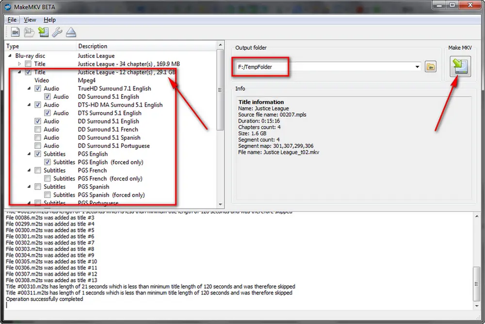 Merge and Convert M2TS to MKV with MakeMKV