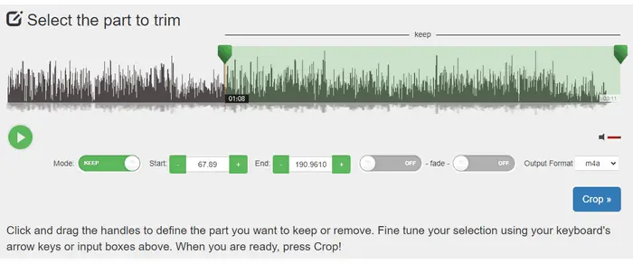 M4A Audio Trimmer Online