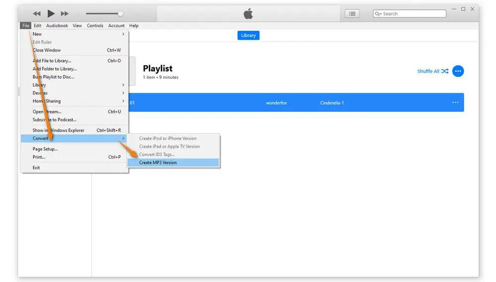 iTunes Convert M4B Audiobook to MP3