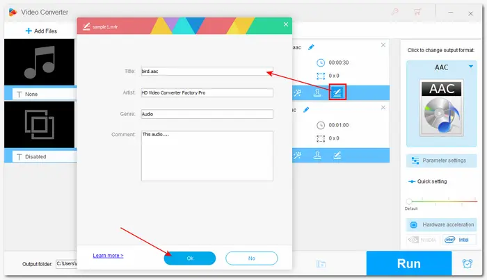 Modify Audio Metadata and Parameters