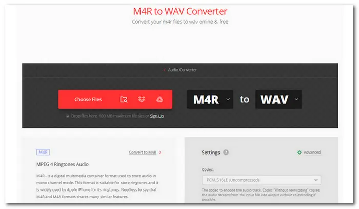 M4R WAV Converter Online