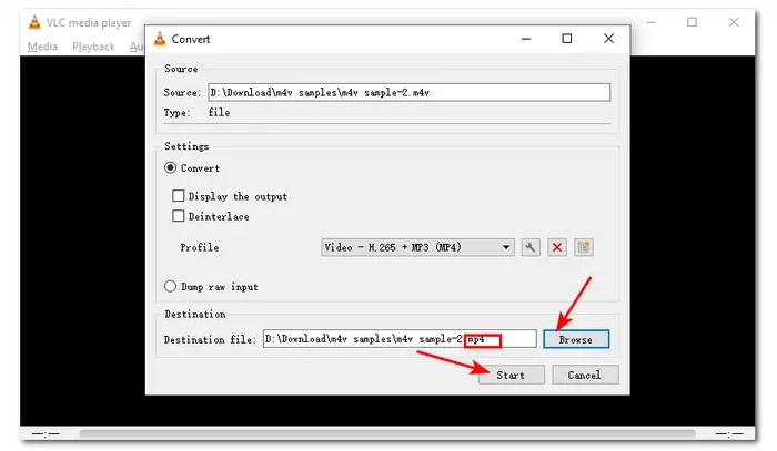 Convert M4V to MP4 in VLC