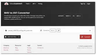 Convert M4V to AVI Online