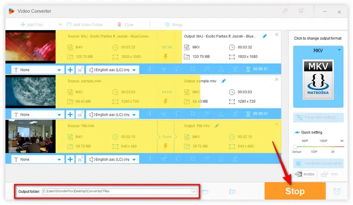 Convert M4V to MKV in Batches