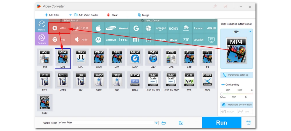 Select Output Format