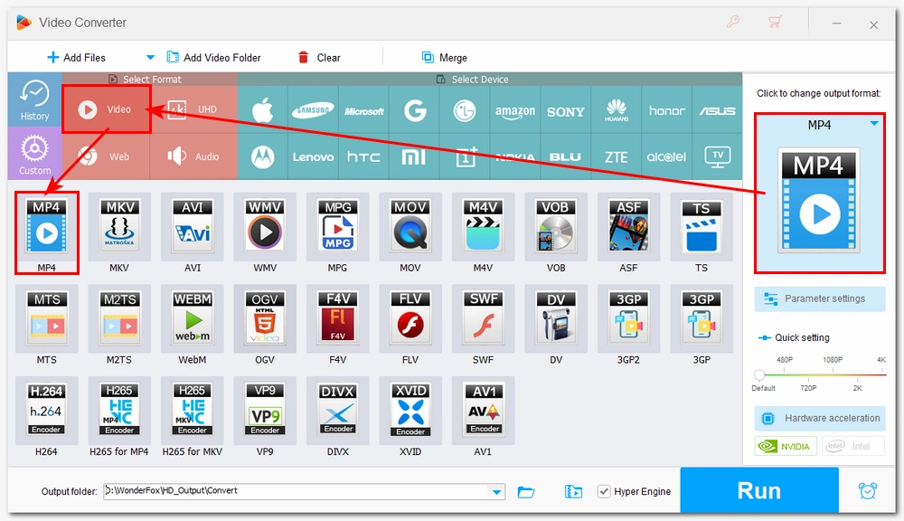 Select Output Format