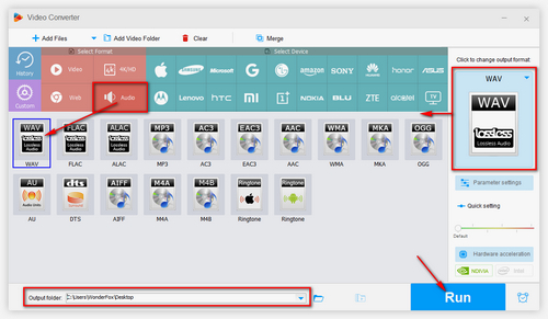 Choose output formats