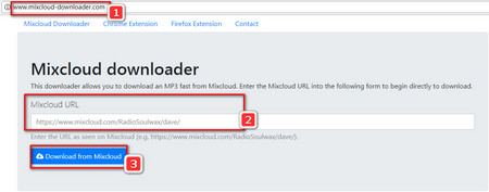 Download Mixcloud via Online Services