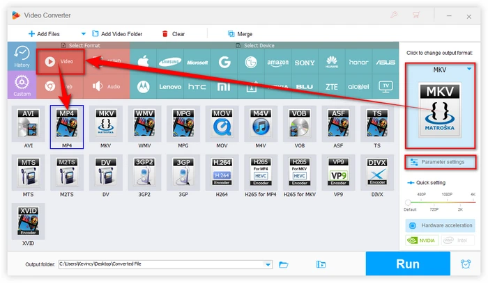 Choose MP4 as Export Format