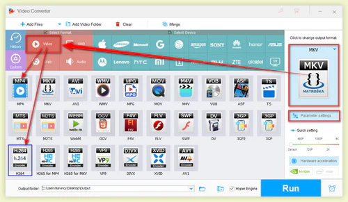 Choose H.264 or MP4