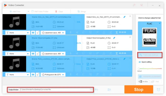 Convert MKA to FLAC in Batch Mode