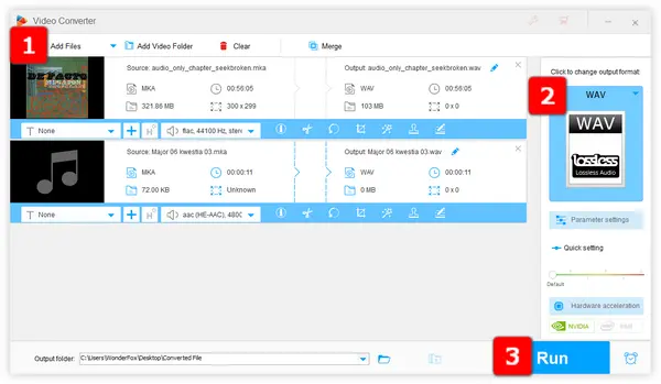 Batch MKA to WAV Converter