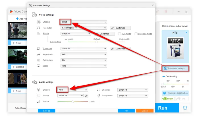 Modify Parameters for AVCHD Standard