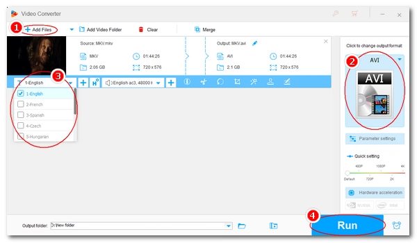 Convert MKV with Subtitles to AVI