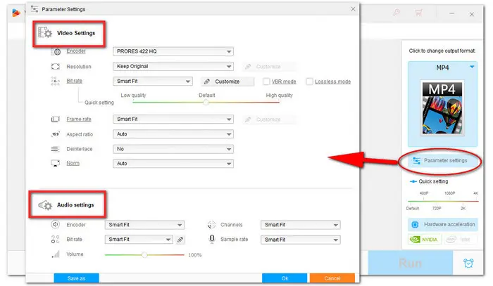  Modify video parameters